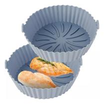 Kit 2 Formas Silicone Antiaderente Reutilizável Air Fryer Cor