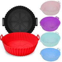 Kit 2 Formas Silicone Cor Sortida Air Fryer Assadeira Forno