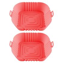 Kit 2 Formas Silicone Fritadeira Quadrada Airfryer 16Cm