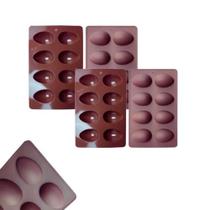 Kit 2 Formas Silicone Ovo De Páscoa Chocolate Pequena Antiaderente Kit 2 Formas Silicone Ovo De Páscoa Chocolate Pequena Antiaderente