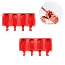 Kit 2 Formas Silicone Picolé Magnum 4 cavidades Antiaderente