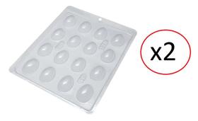 Kit 2 Formas Simples Para Chocolate de Acetato Ovo liso 10g