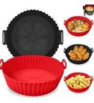 Kit 2 Formas Universal Redondas De Silicone Air Fryer Forno Preto Kit 2 Formas Universal Redondas De Silicone Air Fryer Forno Preto