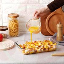 Kit 2 Formas Vidro Retangular 3L Forno Sobremesa Mesa Posta Assados