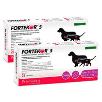 Kit 2 Fortekor 5mg para Cães e Gatos Uso Veterinário com 28 Comprimidos