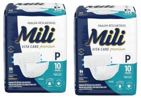 Kit 2 Fralda Adulto Vita Care Premium Tam P 10Uni - Mili Kit 2 Fralda Adulto Vita Care Premium Tam P 10Uni - Mili