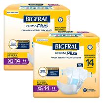 Kit 2 Fralda Bigfral Derma Plus Econômica XG 14 Unidades