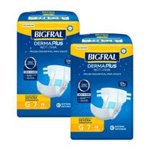 Kit 2 Fralda Bigfral Derma Plus Noturna G 7 Unidades Kit 2 Fralda Bigfral Derma Plus Noturna G 7 Unidades