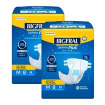 Kit 2 Fralda Bigfral Derma Plus Noturna M 8 Unidades