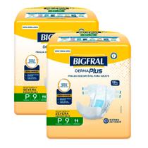 Kit 2 Fralda Bigfral Derma Plus P 9 Unidades