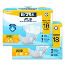 Kit 2 Fralda Bigfral Plus Econômica G 18 Unidades Cada