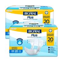 Kit 2 Fralda Bigfral Plus Econômica M 20 Unidades