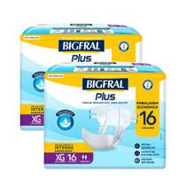 Kit 2 Fralda Bigfral Plus Econômica XG 16 Unidades