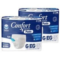 Kit 2 Fralda Calça Descartável Confort Master Pants - Tamanho G EG - Total 32 Unidades