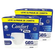 Kit 2 Fralda Confort Master Pants G-EG: 64 Unidades para Incontinência Severa e 12h de Proteção