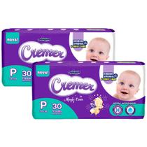 Kit 2 Fralda Cremer Magic Care Tamanho P Pacote Jumbo 30 Unidades Descartáveis Kit 2 Fralda Cremer Magic Care Tamanho P Pacote Jumbo 30 Unidades Descartáveis