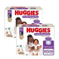 Kit 2 Fralda Descartável Huggies Natural Care Roupinha Hiper XG 56 Unidades