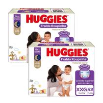 Kit 2 Fralda Descartável Huggies Natural Care Roupinha Hiper XXG 52 Unidades