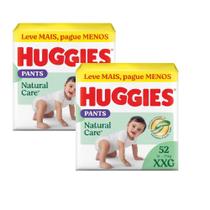 Kit 2 Fralda Descartável Huggies Natural Care Roupinha Hiper XXG 52 Unidades
