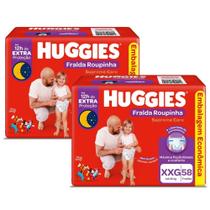 Kit 2 Fralda Descartável Huggies Supreme Care Roupinha Bag XXG 58 Unidades