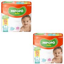 Kit 2 Fralda Descartável Macio Hipopó Baby Hiper Tamanho M - Total 168 Unidades Kit 2 Fralda Descartável Macio Hipopó Baby Hiper Tamanho M - Total 168 Unidades