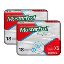 Kit 2 Fralda Geriátrica Masterfral Confort Unissex Tamanho XG com 18 Unidades
