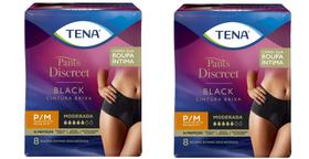 Kit 2 Fralda Geríatrica Pants Discreet Black P/M C/ 8 Uni - Tena