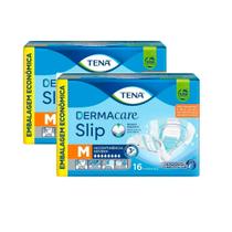 Kit 2 Fralda Geriátrica Tena Slip DermaCare Tamanho M 16 Unidades Descartáveis