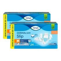 Kit 2 Fralda Geriátrica Tena Slip DermaCare Tamanho M com 24 Unidades Descartáveis