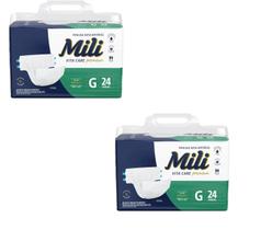 Kit 2 Fralda Geriátrica Vita Care Premium Tam G 24Un - Mili