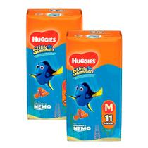 Kit 2 Fralda Huggies Little Swimmers Tamanho P/M 11 Unidades Descartáveis