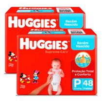Kit 2 Fralda Huggies Supreme Care Tamanho P Mega 48 Unidades Descartáveis Kit 2 Fralda Huggies Supreme Care Tamanho P Mega 48 Unidades Descartáveis