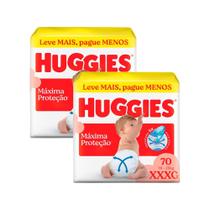 Kit 2 Fralda Huggies Supreme Care Tamanho XXXG 70 Unidades Descartáveis