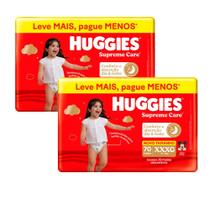 Kit 2 Fralda Huggies Supreme Care Tamanho XXXG 70 Unidades Descartáveis