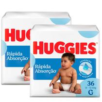 Kit 2 Fralda Huggies Tripla Proteção Tamanho G Pacote Mega 36 Fraldas Descartáveis