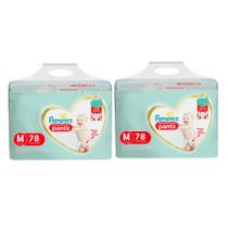 Kit 2 Fralda Infantil Pampers Premium Care Pants Tamanho M com 78 Unidades cada