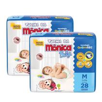 Kit 2 Fralda Infantil Turma da Mônica Baby Jumbo Tamanho M 28 Fraldas Descartáveis Kit 2 Fralda Infantil Turma da Mônica Baby Jumbo Tamanho M 28 Fraldas Descartáveis