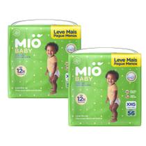 Kit 2 Fralda Mió Baby Tamanho XXG Hiper 56 Unidades Descartáveis