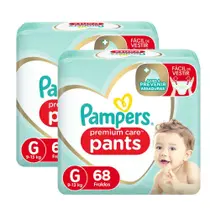 Kit 2 Fralda Pampers Pants Premium Care G 68 Unidades cada