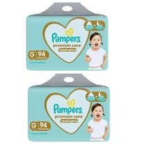 Kit 2 Fralda Pampers Premium Care Max G 94 Unidades Cada