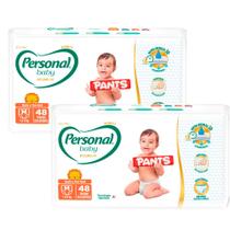 Kit 2 Fralda Personal Baby Premium Pants Tamanho M com 48 Unidades cada