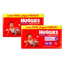 Kit 2 Fralda Roupinha Huggies Supreme Care Tamanho M 100 Unidades Descartáveis Kit 2 Fralda Roupinha Huggies Supreme Care Tamanho M 100 Unidades Descartáveis