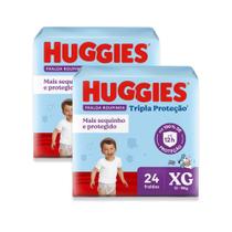 Kit 2 - Fralda Roupinha Huggies Tripla Proteção XG 24 Un