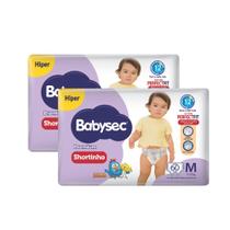 Kit 2 Fralda Shortinho Babysec Premium Tamanho M com 60 Fraldas Descartáveis Kit 2 Fralda Shortinho Babysec Premium Tamanho M com 60 Fraldas Descartáveis
