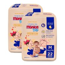 Kit 2 Fralda Turma da Mônica Baby Premium Jumbo M com 22un cada