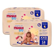 Kit 2 Fralda Turma da Mônica Baby Premium Jumbo XXG com 14un cada