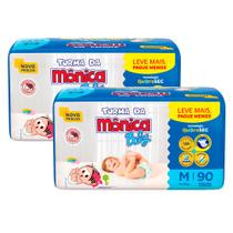 Kit 2 Fralda Turma Mônica Baby Giga Tamanho M 90 Unidades Leve Mais e Por Menos