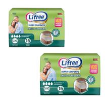 KIT 2 Fraldas Adulto Tamanho GXG Lifree Super Conforto KIT 2 Fraldas Adulto Tamanho GXG Lifree Super Conforto