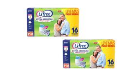 KIT 2 Fraldas Adulto Tamanho P/M Lifree Super Conforto