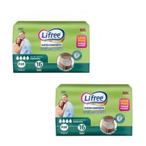 KIT 2 Fraldas Adulto Tamanho PM Lifree Super Conforto KIT 2 Fraldas Adulto Tamanho PM Lifree Super Conforto